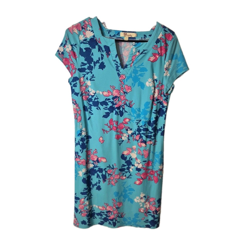Aryeh Dress Blue Pink Tropical Floral Size Medium